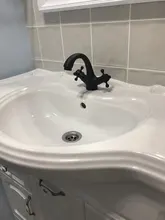 Antique Faucet Mixer Basin Sink Black Bathroom Bronze Vintage Brushed Crane Swan Hot-And-Cold-Water-Crane