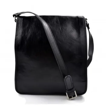 

Mens shoulder leather bag shoulder bag genuine leather messenger black