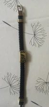 HEYu-pulsera trenzada de cuero con personaje de dibujos animados, brazalete de aleación, joyería para disfraz