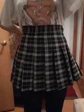 Falda plisada de cintura alta para mujer, faldas a cuadros, estilo Preppy, para baile