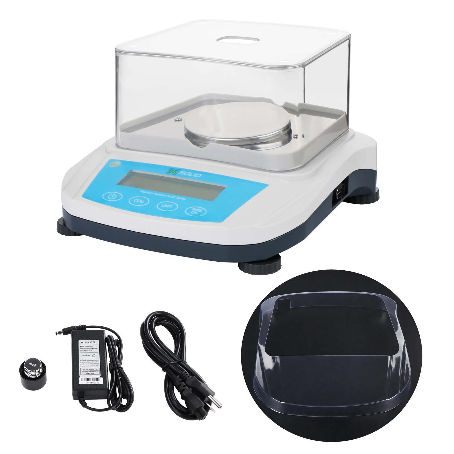 U.S. Solid 1mg Analytical Balance 500g x 0.001g High Precision Digital Lab Scale with 2 LCD Screens, RS232 USB Interface