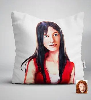 

Personalized Women 'S Abstract Caricature Of White Yastık-19