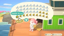 Mascarillas de Animal Crossing New Horizons, campanas, billetes de millas, cebo de pez, perlas, pepitas de oro