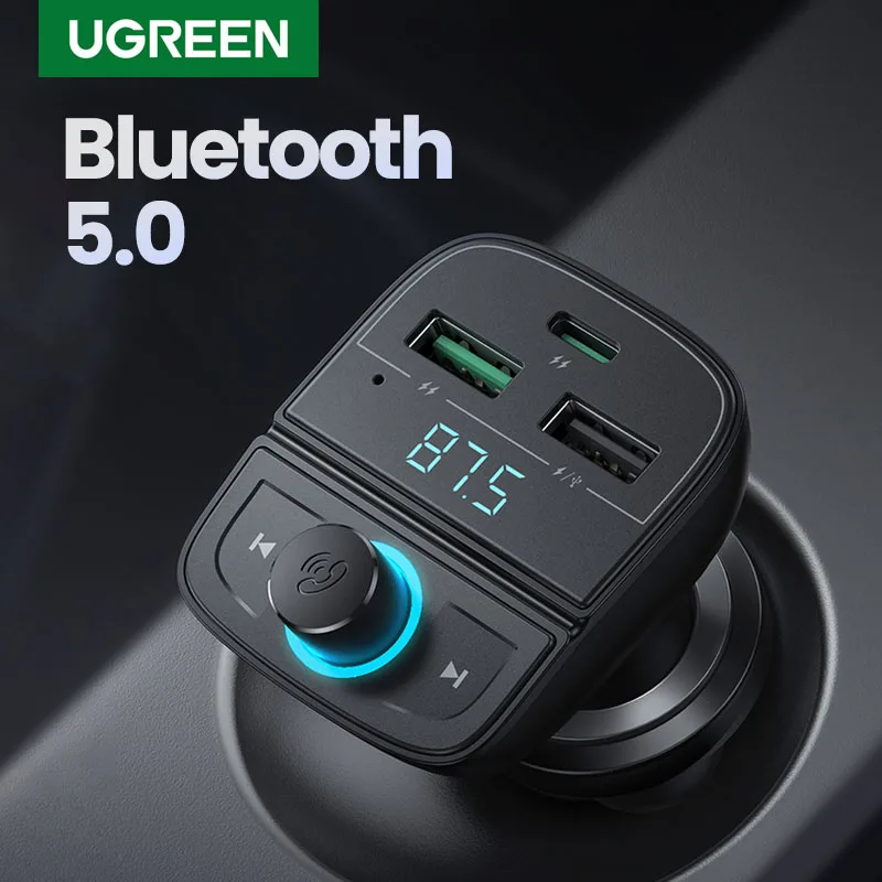 UGREEN Quick Charge 4.0 Car Charger for Phone FM Transmitter Bluetooth