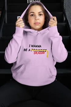 

Angemiel Wear I Wanna Be A Dragon Pink Women 'S Hooded Sweatshirt