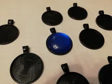 JUYA-collar con colgante, 10 Uds., Base de cabujón para fabricación de joyería, 25mm, tamaño interior, chapado, artesanía, ajuste, accesorios de joyería