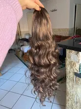 Coleta de pelo largo ondulado vigoroso para mujer, coleta sintética con cordón, coleta para mujer negra