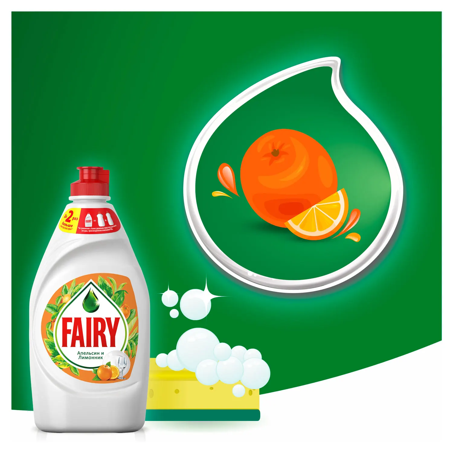 Средство для мытья посуды Fairy Апельсин и лимоннник 650 мл