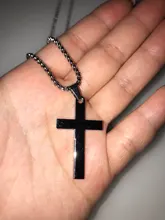 Cadena de acero inoxidable con colgante de cruz clásica para hombre, collar con colgante masculino, regalo de joyería, 2020