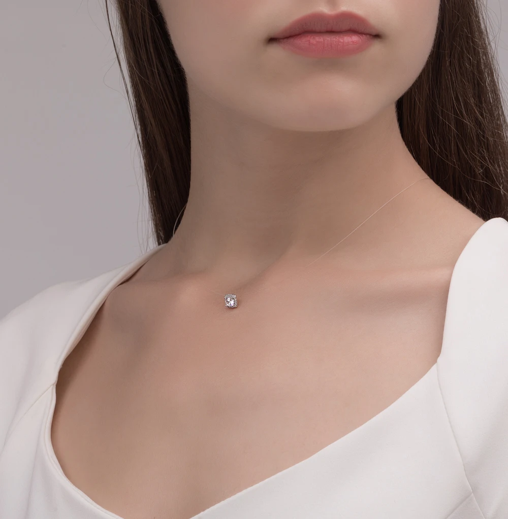 Серебряное колье с фианитами SUNLIGHT проба 925