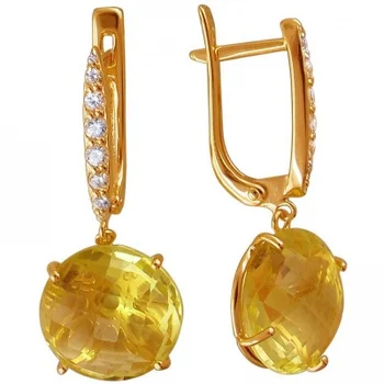 

Esthete earrings with quartz and cubic zirconia in red gold