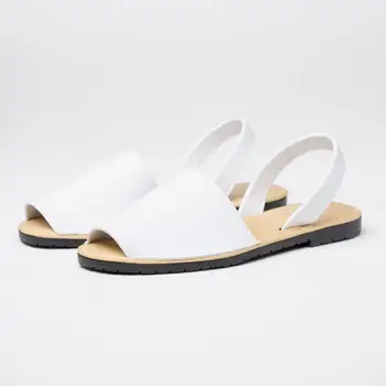 Menorquina Vegana Hombre Alize Color Blanco | Sandalias de hombre Talla 39-45| zapatos planos hombre sandalia verano