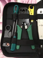 Herramientas de reparación para medidor LAN, juego portátil de instrumentos RJ45 para red local, kit de alicates, abrazadera, probador, cables, tenazas de crimpado y prensado, 14 unidades por set