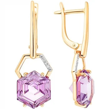

Aloris earrings with amethyst and cubic zirconia in red gold