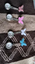 Reloj médico de bolsillo para enfermera, cronógrafo colgante de 3 colores, de cuarzo, con forma de mariposa