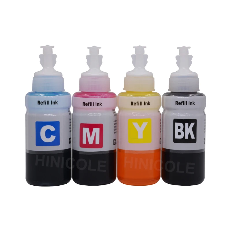 4 x 70 ML Bottle Refill Dye Ink Kit For Epson L100 L110 L132 L200 L210 L222 L300 L362 L366 L550 L555 L566 Printer Ink Hinicole dye ink kit,ink refill kit,dye ink refill,inkjet printer ink,direct to transfer film ink,ink refill