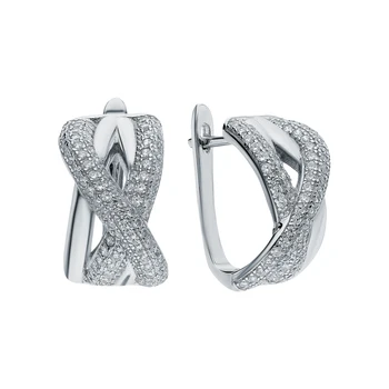 

Silver earrings with cubic zirconia sunlight sample 925