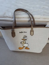 Bolso de lona de alta capacidad para mujer, bolsa de mano Minnie de Disney de lona con estampado de dibujos animados de Mickey