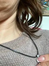 Collar de cadena de cuero negro para mujer y hombre, cuerda trenzada encerada hecha a mano, collar con cierre de acero inoxidable, joya con cadena y pendiente
