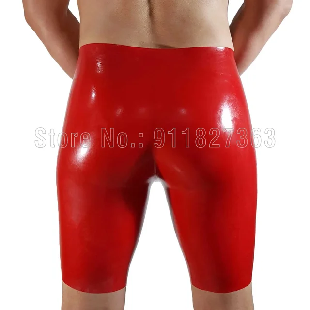 Men's PVC Sheath Panties, Shiny Red Underwear, Roleplay, One Size