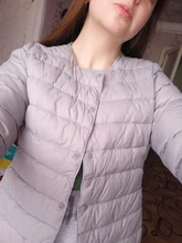 Abrigo de plumón ultraligero para mujer, chaqueta de plumón de pato sin cuello redondo, acolchado, portátil, novedad de invierno 2020