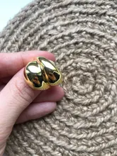 HUANZHI-anillo ancho brillante minimalista para mujer y hombre, anillos abiertos geométricos, joyería, Color dorado, plateado, 2020