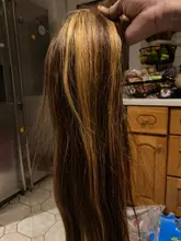 Ishow resaltar Peluca de color marrón pelucas de cabello humano 13X4 13X6x1 Ombre recto peluca con malla frontal destacar frente de encaje pelucas de cabello humano