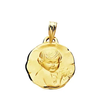 

Medal 9k gold flower toddler 15mm. Baby