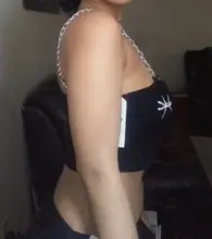 Summer Camis Chain-Strap Crop-Tops Backless Bodycon Punk-Print Chic E-Girl Goth Dark