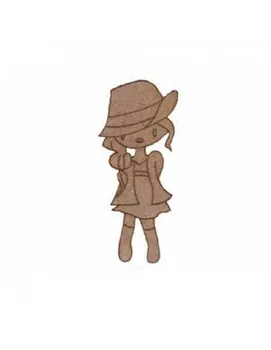 

SILHOUETTE DOLLY WITH BRAND HAT DAYKA TRADE MADE IN WOOD TO SIZE 10X4.5 CM