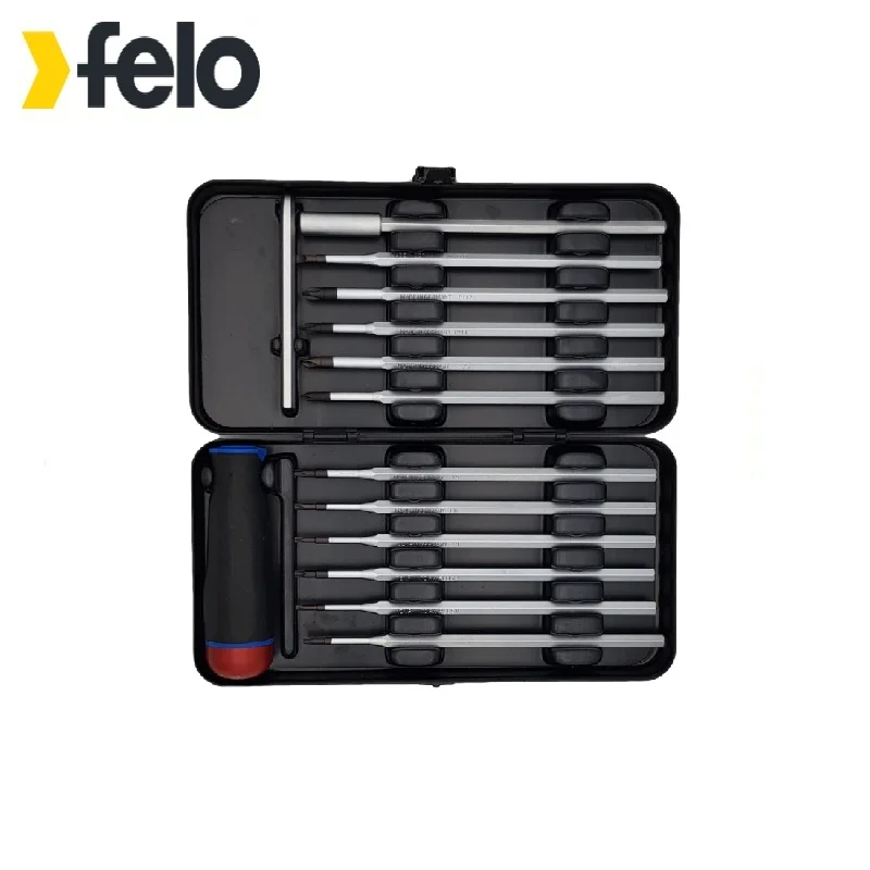 Felo Screwdriver with torque adjustment Series Nm 1,5-3,0 with a set of nozzles 12 pcs in a case 10099216 Used for installation