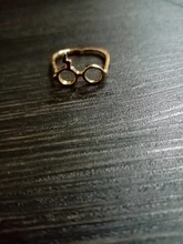 Anillo de gafas clásicas de la muerte para hombre y mujer, anillos abiertos negros con cicatrices de rayo para parejas, joyería para dedo