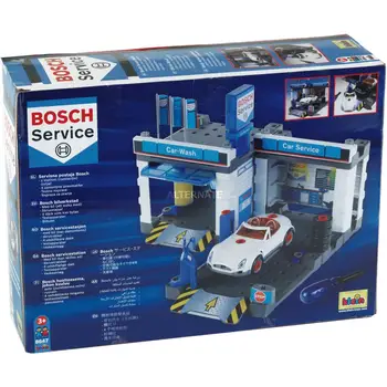 

Bosch car workshop with toy washing train