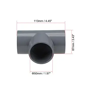 

Uxcell PVC Pipe Tee Fittings Connector Gray Reducing Coupling Hub by Hub DWV Pipe Fitting for irrigation and underground 10Pcs