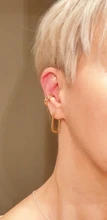 Pendientes de Clip de Color dorado Punk Rock para mujer, sin Piercing, cadena de eslabones moderna, pendientes de cartílago con estilo, joyería de fiesta