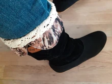 Botas de media pantorrilla con punta redonda para mujer, zapatos planos elegantes, botas de nieve, temporada otoño, TR854991