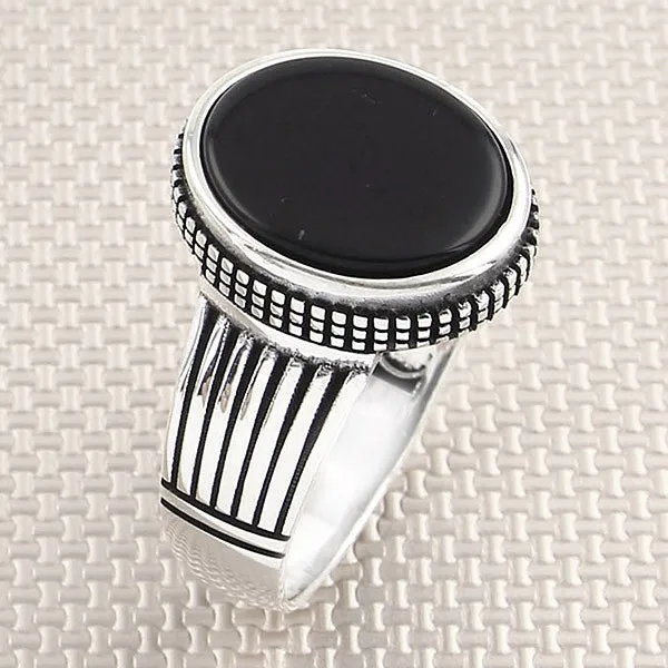 

Kind Point Black Onyx Gemstone Men 925 Sterling Silver Ring Jewellery Handmade Natural Gemstone Men Silver Ring