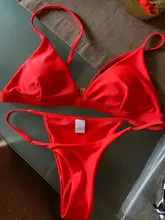 Conjunto de Bikini sólido de 9 colores, bañador Sexy de realce para mujer, traje de baño brasileño de cintura baja con cuello Halter, traje de baño de dos piezas 2021