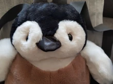 Lindo pingüino de peluche mochila para las niñas caqui pingüino de peluche bolso de hombro mejor regalo de cumpleaños para las niñas suave bolsa pequeña