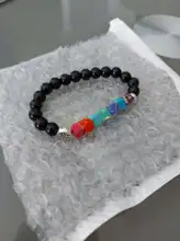 Black Onyx Bracelets Men Natural 8mm Chakra Stone Beads Bracelet For Women Reiki Prayer