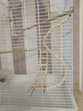 8Pcs/Set Bird Parrot Toys Wooden Hanging Swing Hammock Climbing Ladders Perches