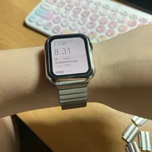 Correa de lujo para Apple watch, banda de 44mm y 40mm para iWatch de 38mm y 42mm, pulsera de reloj de acero inoxidable para Apple watch 5 6 se 3 4