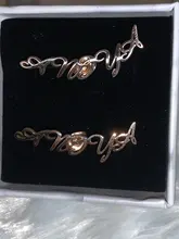 Pendientes personalizados con el nombre, par de pendientes, con cierre de tuerca, personalizados con el nombre, para mujeres