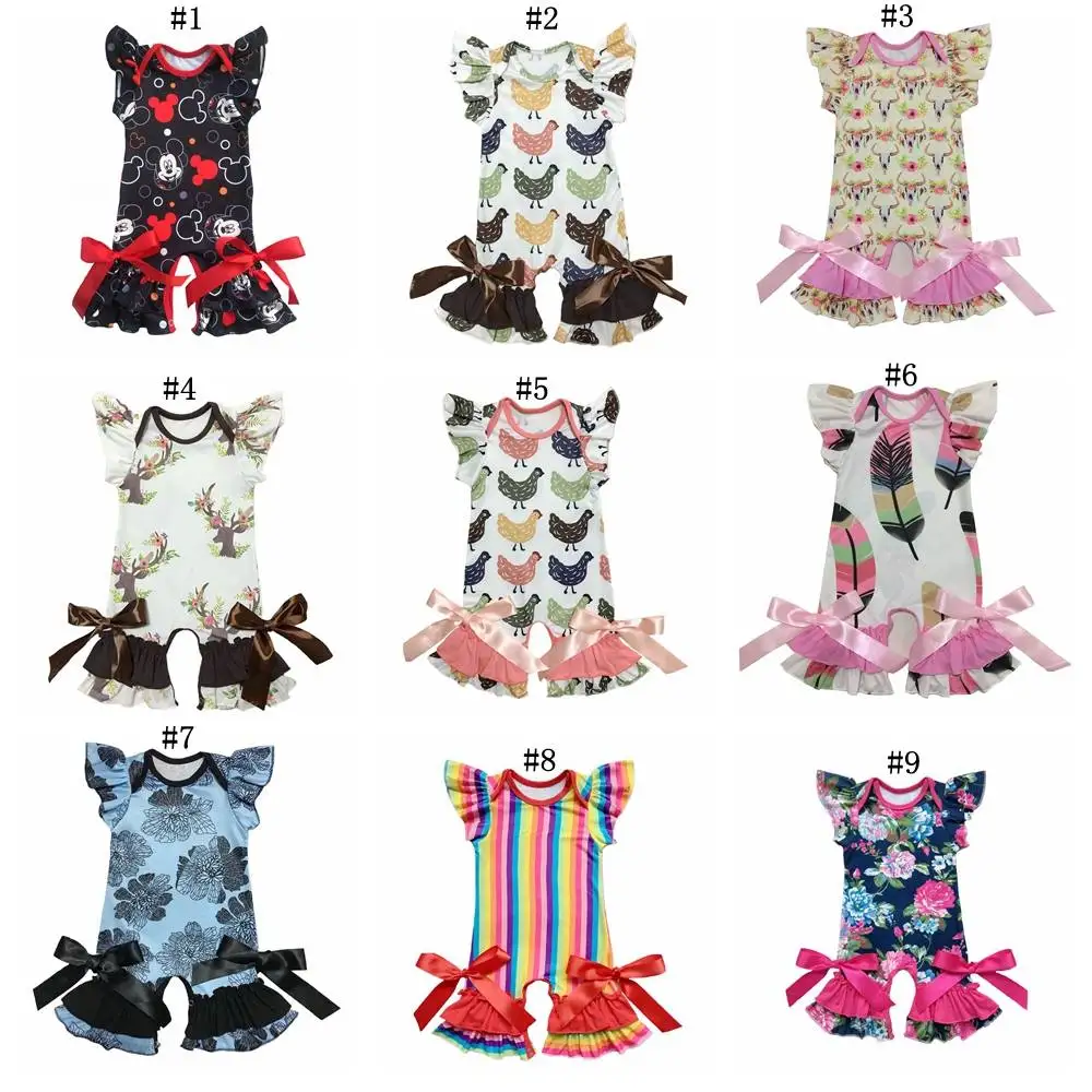 Bulk Patriotic Infant Clothes Newborn Clothing in 4th of July Baby gown Romper flutter sleeve capris leg baby romper jumpsuit