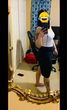 Falda ceñida para mujer, falda elástica con abertura, media pantorrilla, ajustada, de punto, Otoño e Invierno