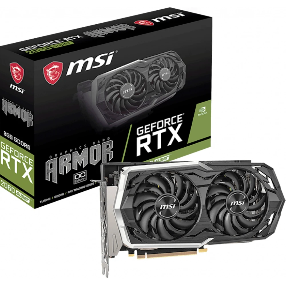 Видеокарта MSI Armor nVidia GeForce RTX 2060 Super 1680MHz 8192MB 14000MHz 256 bit RTL [RTX 2060 SUPER ARMOR OC]
