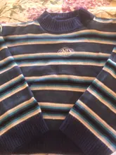 Harajuku-Jersey de algodón con rayas para mujer, Jersey largo y bonito de calle, 2018