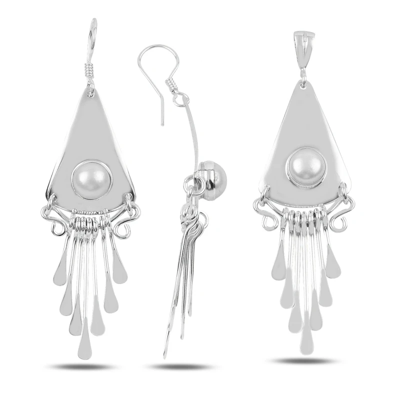 

Silver 925 Sterling Pearls of Handwork Set
