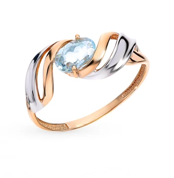 

Gold ring with Topaz sunlight sample 585