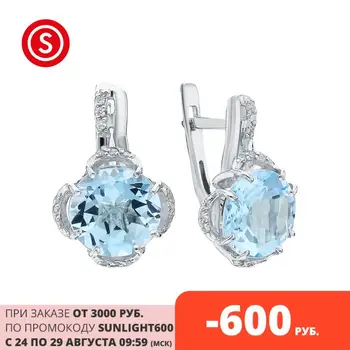 

Silver earrings with Topaz and cubic zirconia sunlight sample 925 test